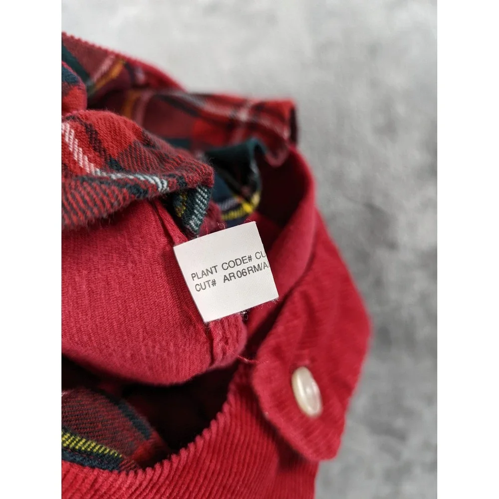 VTG Ralph Lauren Dress Girl 6 Red Corduroy Scottie Dog Shift Embroidery READ